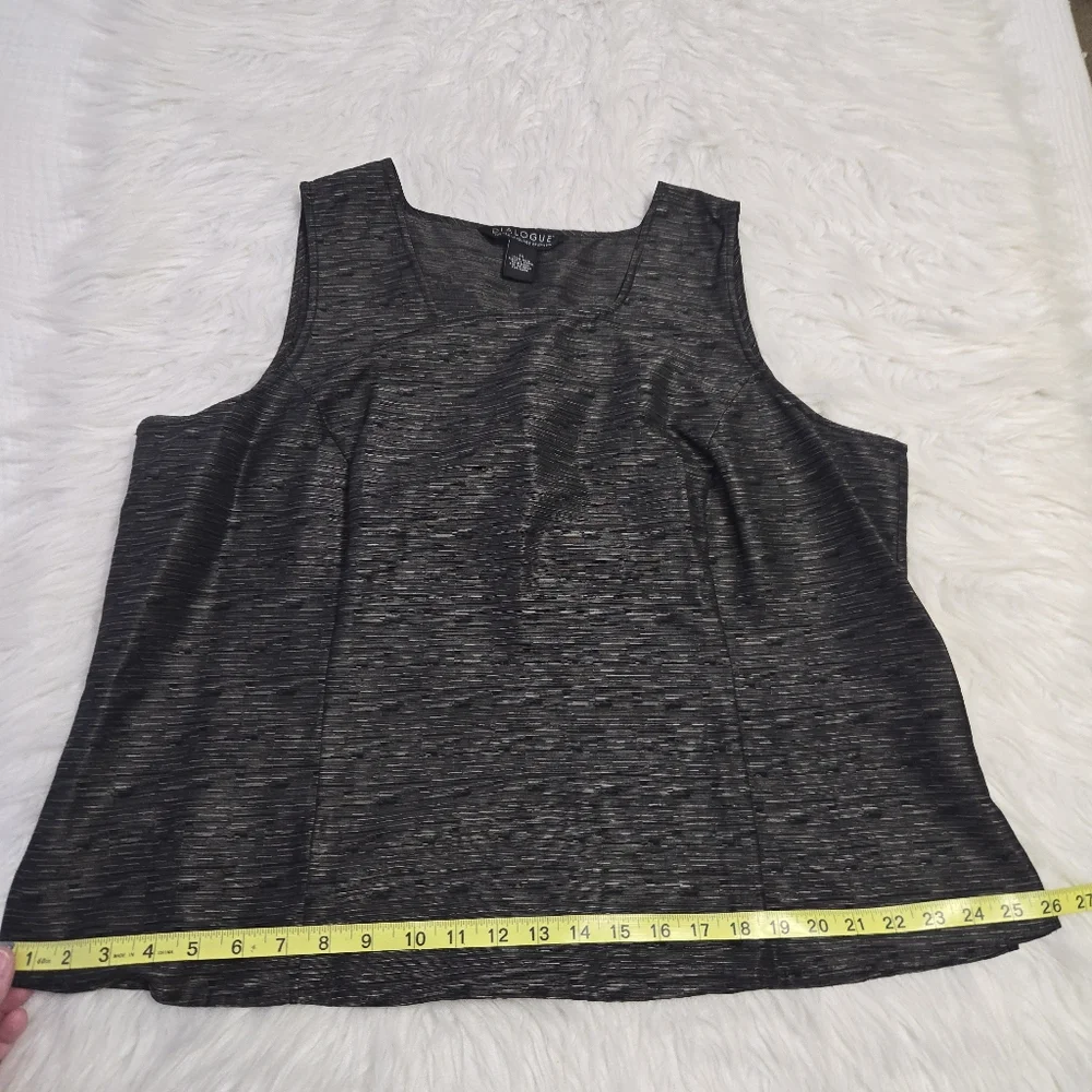 Womens Elevated Basic Minimalist 100% Silk Sleeveless Top Sz‎ 1X Square Neckline